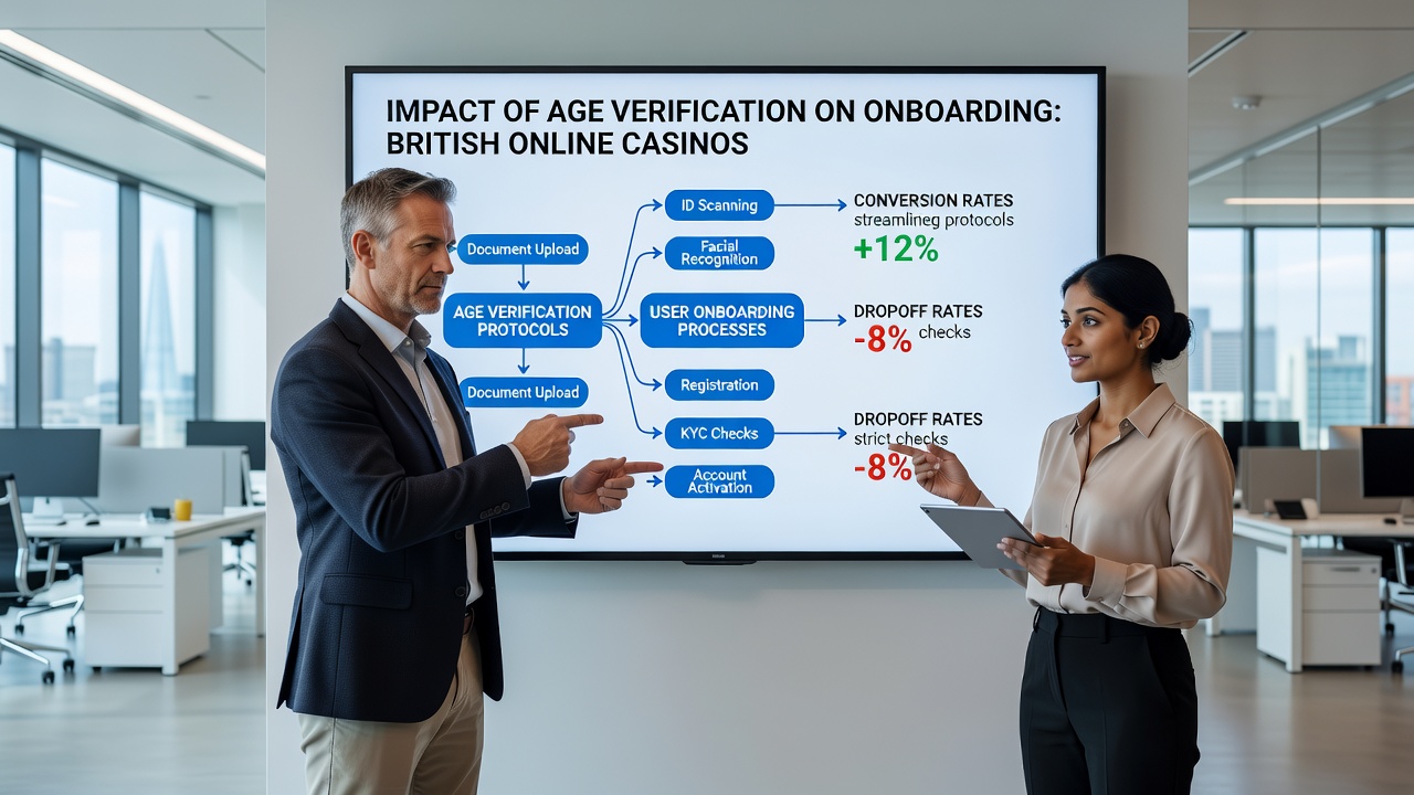 Illustration of age verification interface during online casino registration process