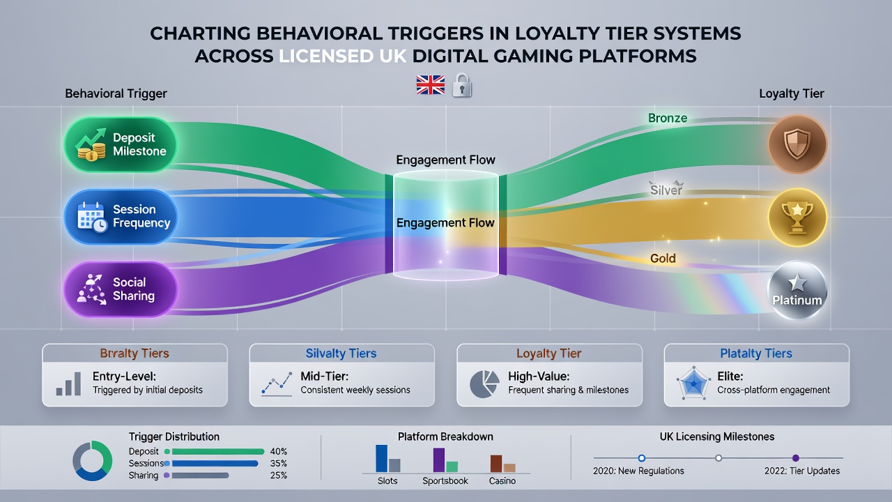 Dashboard view of analytics tools used to monitor behavioral triggers and loyalty tier movements in digital gaming