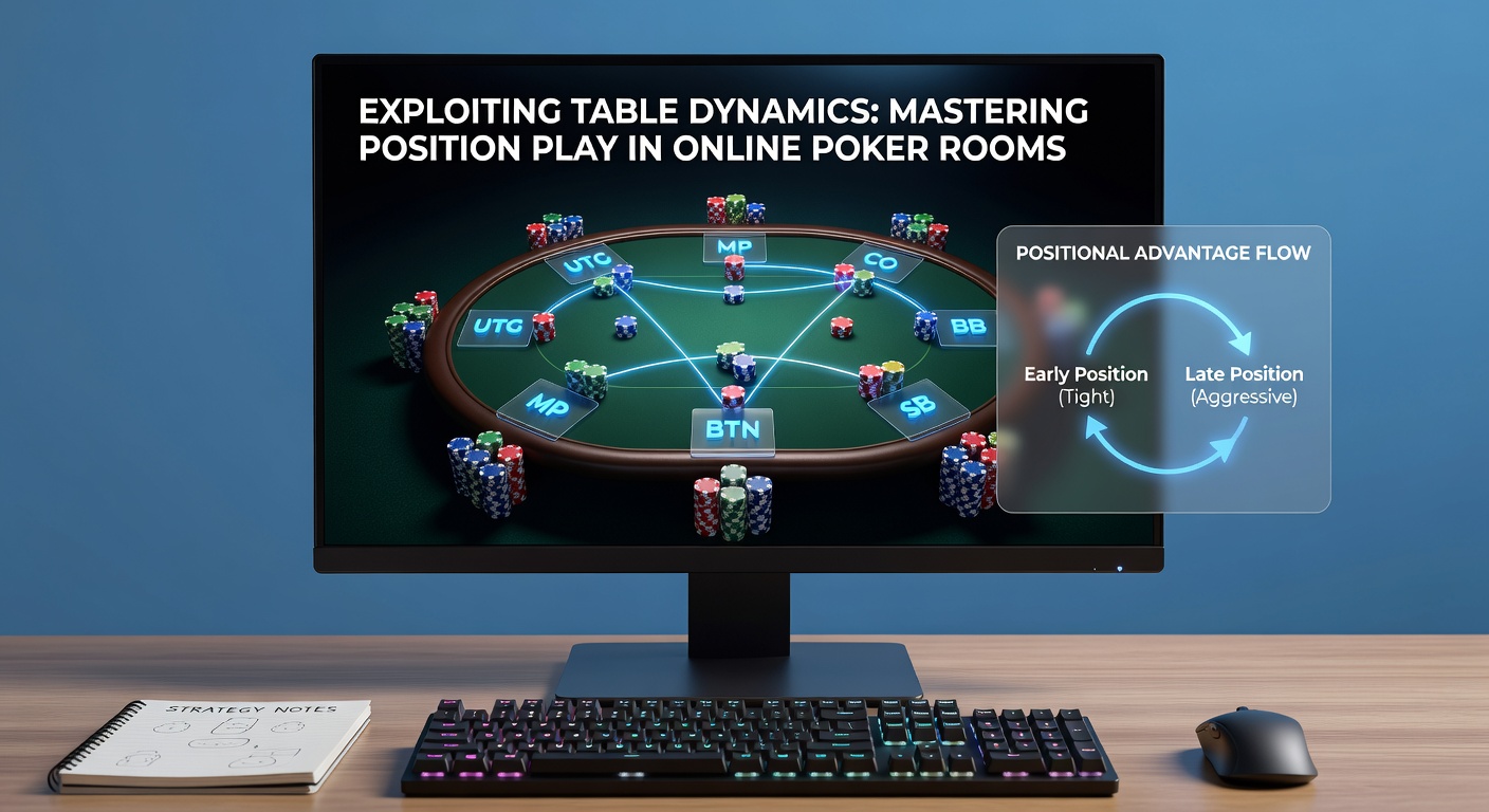 Digital poker interface showing mid-position player raising with stack sizes and opponent stats visible