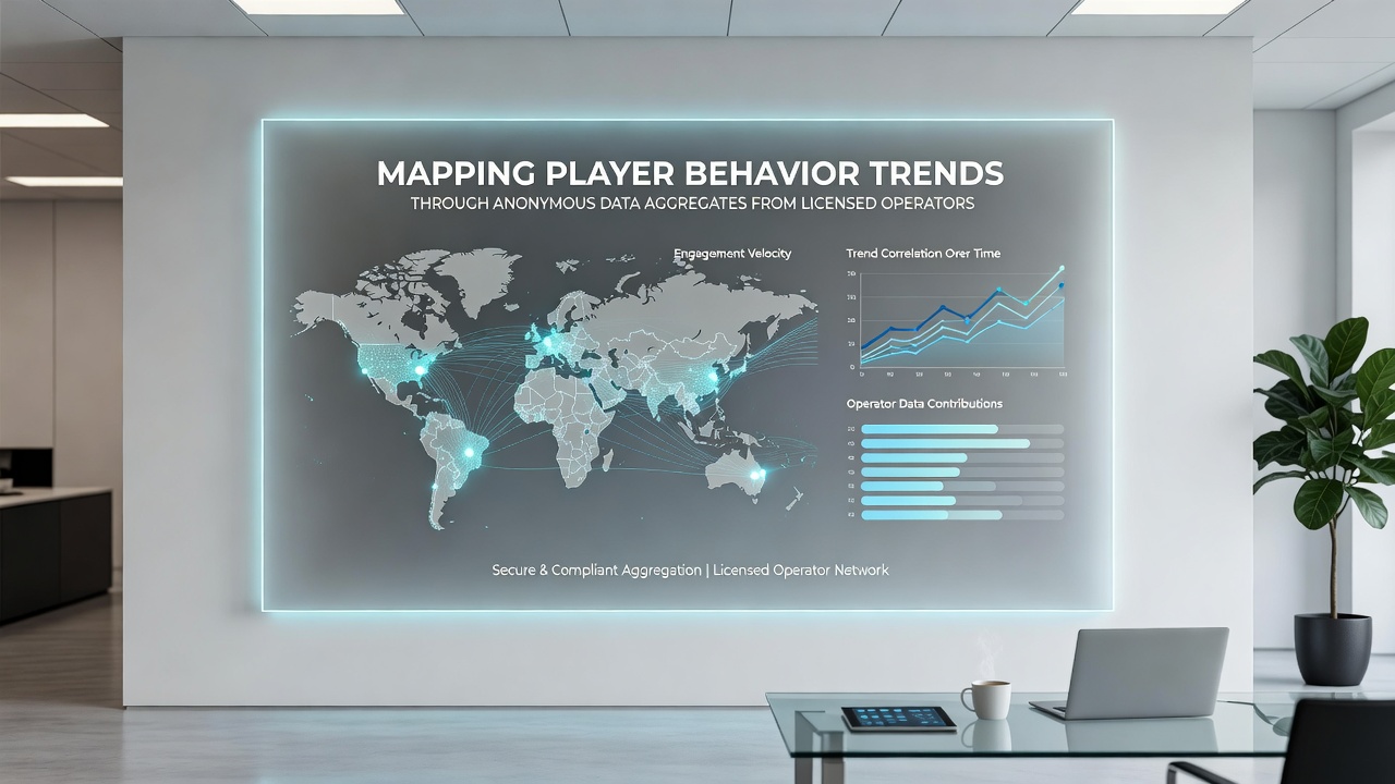 Charts and graphs illustrating anonymous data aggregates tracking player engagement across different game types and times