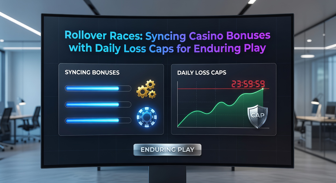 Casino interface showing bonus progress bar alongside a daily loss limit tracker, illustrating synced wagering strategies