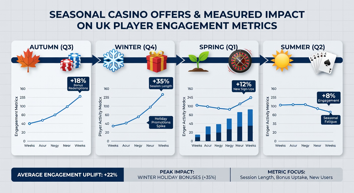 Analytics dashboard displaying UK casino engagement metrics during seasonal promotion periods