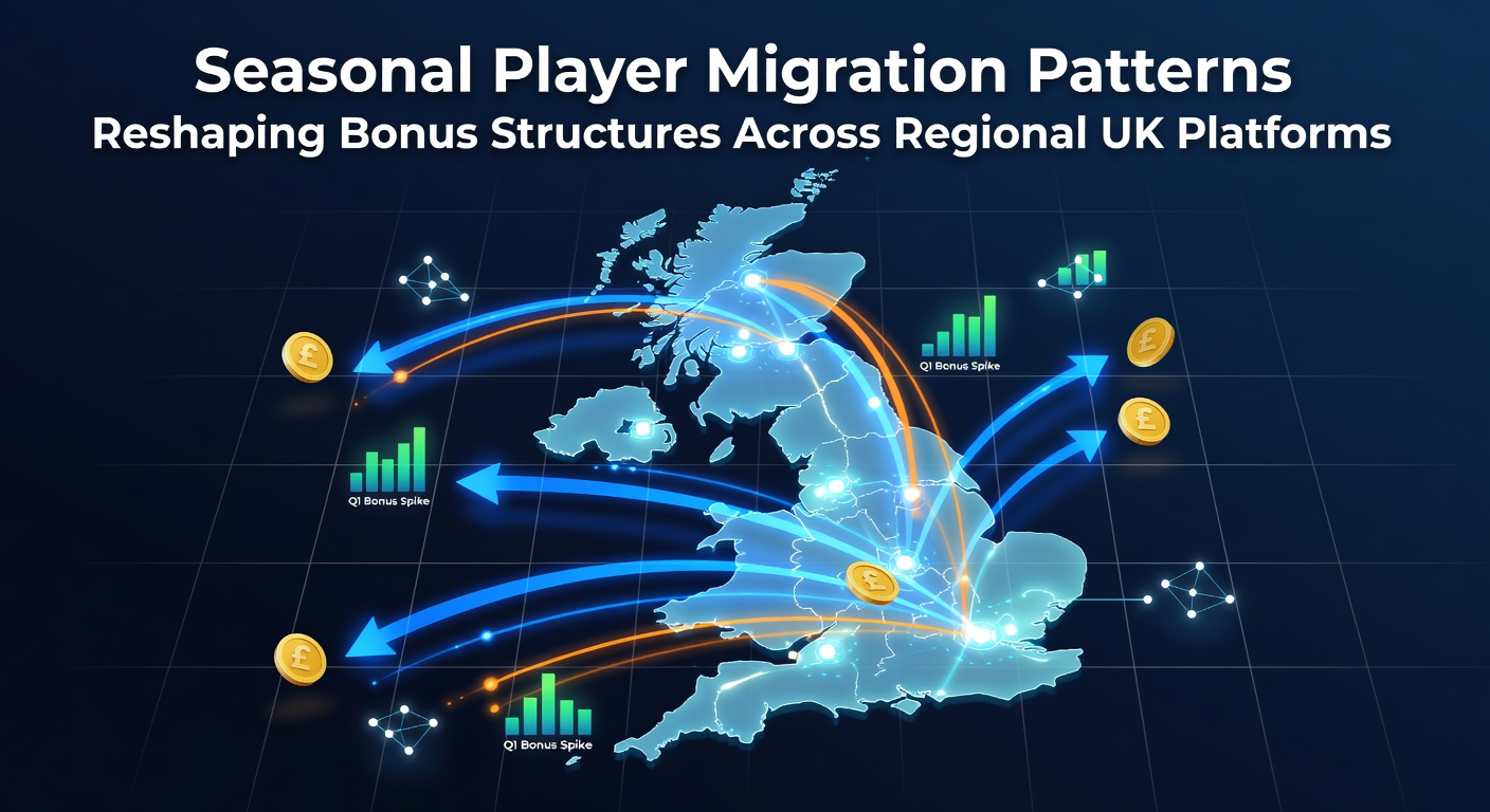 Players accessing regional UK gaming platforms during different seasons with visible bonus promotions on screens
